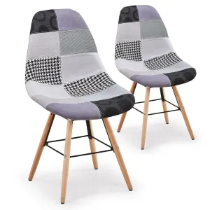 Chaise Patchwork Gris Pacha - Lot De 2