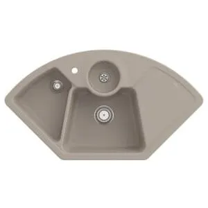 V&B; Évier d'angle Solo ALG, commande manuelle, bac à déchets, Amande ; Villeroy & Boch (670801AM)