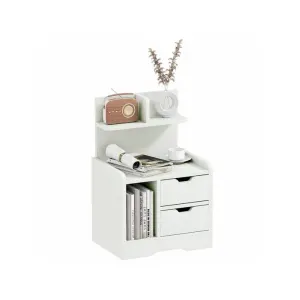 Homcom Chevet table de nuit multi-rangement blanc