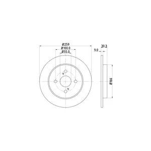 HELLA 8DD 355 113-601 Disque de frein