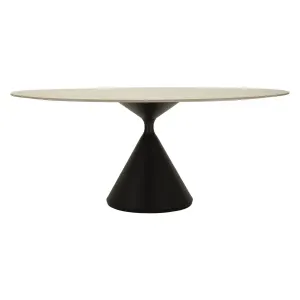 Table de Repas Ovale Space 180cm Noir
