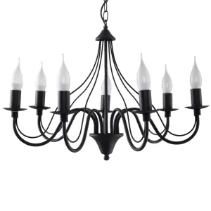 Lustre Acier Noir E14 7 Minerwa
