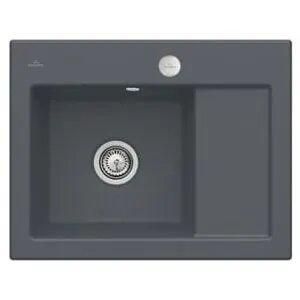 V&B; Évier Subway 45 Compact gauche, avec garniture, excentrique, graph C-plus ; Villeroy & Boch (3…