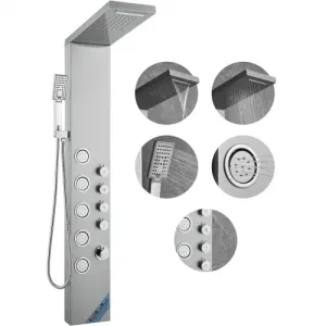 VEVOR Système de Panneau de Douche avec 4 Modes, Tour de Panneau de Douche, Pluie, Cascade, 5 Jets…