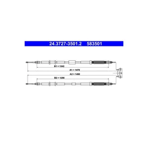ATE 24.3727-3501.2 Câble de frein à main