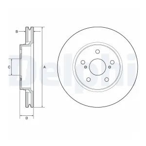 DELPHI Disques de frein pour TOYOTA: Corolla, C-HR (Ref: BG4952C)