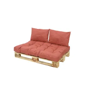Ensemble coussin d'extérieur palette rouille - Jardideco