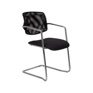 Fauteuil visiteur, maille, noir