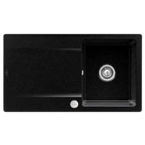 V&B; Évier affleurant Siluet 50 Flat avec garniture vidage, commande excentrique, chromite ; Viller…
