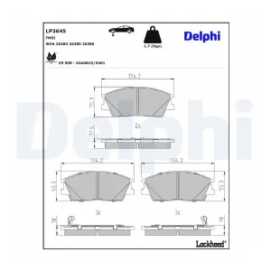 DELPHI Plaquettes de frein X4 (Ref: LP3645)