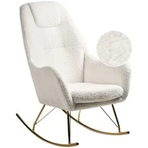 Fauteuil À Bascule Gulsele Bouclé Blanc Cassé