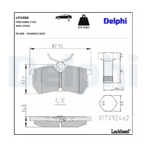 DELPHI LP2480 Plaquettes de frein