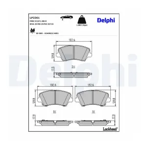 DELPHI LP3361 Plaquettes de frein