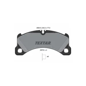 TEXTAR Plaquettes de frein X4 pour PORSCHE: Panamera, Macan (Ref: 2570101)