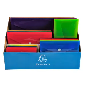 EXACOMPTA Présentoir de 60 pochettes pression Iderama polypropylène - Couleurs assorties