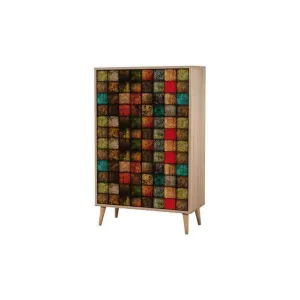 Dmora Buffet effet bois beige, multicolore 80x36 cm