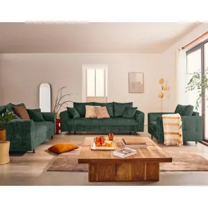 Rune - fauteuil en velours texturé - vert