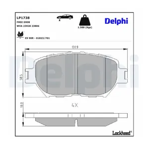 DELPHI LP1738 Plaquettes de frein