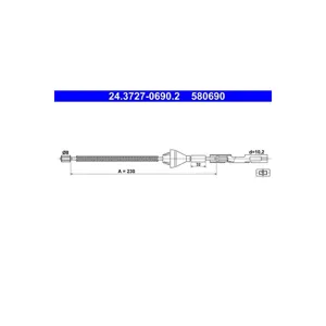 ATE 24.3727-0690.2 Câble de frein à main