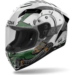 Casque intégral Airoh CONNOR - ALLIGATOR Vert/Blanc