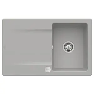 V&B; Évier à fleur Siluet 45 Flat avec garniture vidage, commande excentrique, fossil ; Villeroy &…