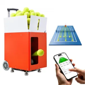 VEVOR Lanceur de Balles Tennis Automatique, Machine à Balle 110PCs 120 km/h, pour Court, Contrôle v…