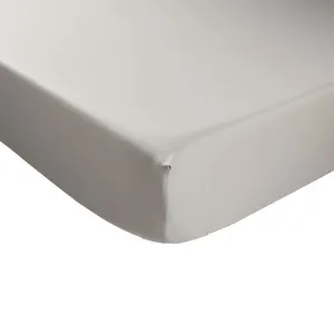 Drap housse percale de coton thermorégulée gris clair