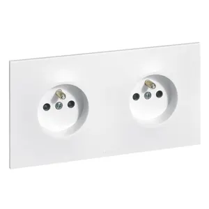 Double prise 2P+T 16A précâblée complet - Neptune - blanc - Legrand