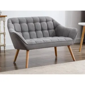 Unique Canapé fixe polyester 2 places gris}