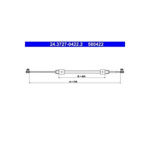 ATE 24.3727-0422.2 Câble de frein à main