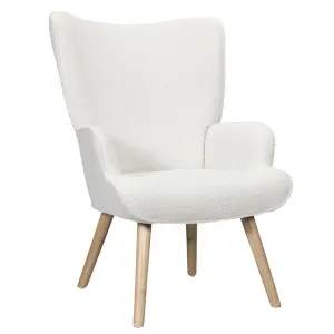 Fauteuil Bouclette Rhea 96cm Blanc