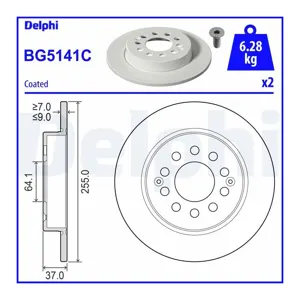 DELPHI Disques de frein pour MG: MG ZS (Ref: BG5141C)