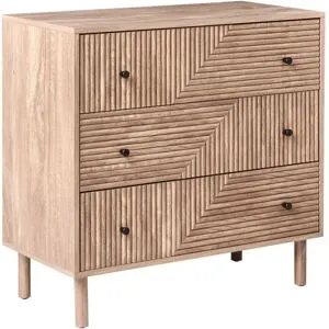 Commode À 3 Tiroirs Ronge Marron Clair