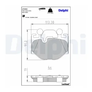 DELPHI LP3963 Plaquettes de frein