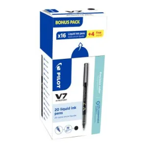 Rollers V7 Pilot - noir - ecopack 20 dont 4 rollers