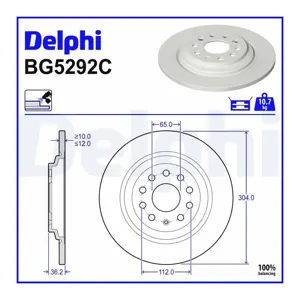 DELPHI Disques de frein pour MG: MG HS/EHS (Ref: BG5292C)