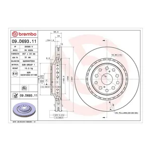BREMBO Disques de frein pour LEXUS: LS (Ref: 09.D693.11)