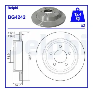 DELPHI Disques de frein (Ref: BG4242)