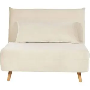 Fauteuil Convertible Setten Velours Beige Clair