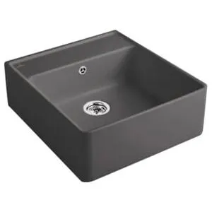 V&B; Évier simple avec garniture vidage, excentrique, gris CeramicPlus ; Villeroy & Boch (632062I4)