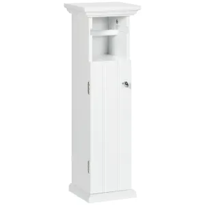 Meuble Wc - Porte, Support Papier - Blanc