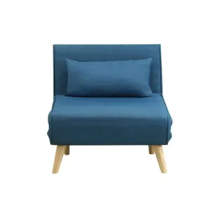 Unique Fauteuil convertible polyester bleu