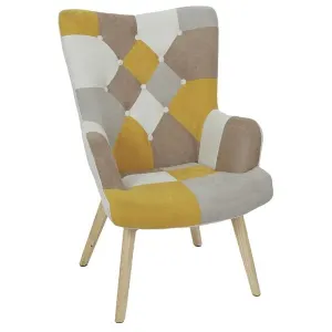Fauteuil Patchwork Helsinki 99cm Jaune