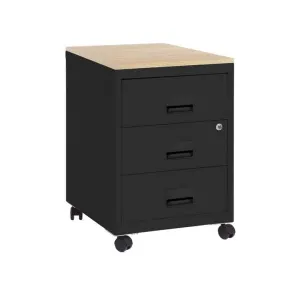 Caisson mobile Pratic Plus 3 tiroirs - top Hêtre - corps Anthracite