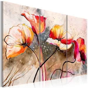 Tableau Imprimé Dans des Coquelicots