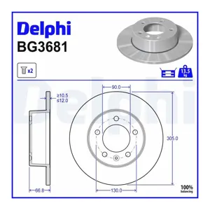DELPHI Disques de frein pour NISSAN: Interstar & RENAULT: Master, Master Propulsion & OPEL: Movano…
