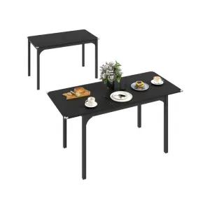 HOMCOM Table à manger extensible , table de cuisine rectangulaire jusqu'à 4 à 6 personnes, pieds en…