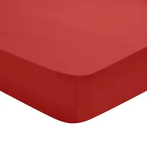 Drap housse studio coton rouge