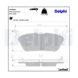 DELPHI LP3952 Plaquettes de frein