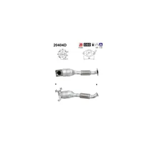 AS Catalyseur pour FORD: Focus (Ref: 20404D)
